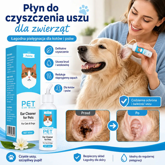 🎁 1+1 GRATIS!🐶🐱 Płyn do czyszczenia uszu dla psów i kotów – usuwa brud i woskowinę, pomaga łagodzić swędzenie🐾