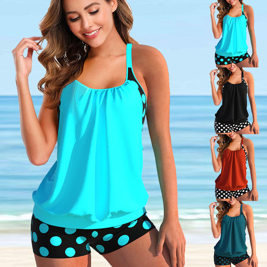 👙【Ostatnio gorąco sprzedający się】【S-5XL】🏄♀️Strój kąpielowy bikini w duże kropki