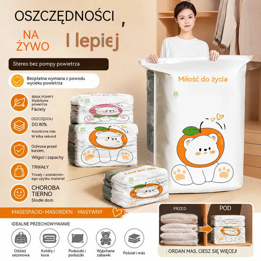✨ Zestaw 5 worków próżniowych 💨 Oszczędź do 80% miejsca! Bez pompki – idealne do walizki i domu 🧳🏠
