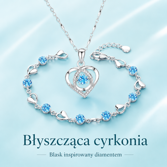🎁 KUP 1, DOSTAŃ 1 GRATIS! 💎💖 Srebrny komplet 925 + Naszyjnik Serce Oceanu ✨ Elegancja na lata