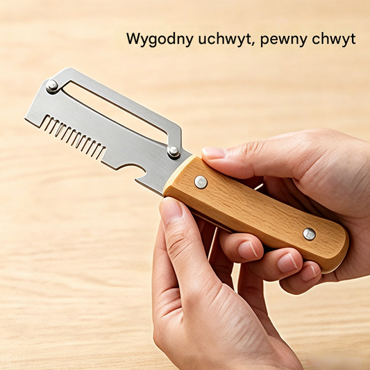 ✅Kup 1, drugi gratis (2 sztuki) 🧅🔪 Wielofunkcyjna obieraczka kuchenna 3 w 1: obiera, kroi i otwiera butelki! 🔥