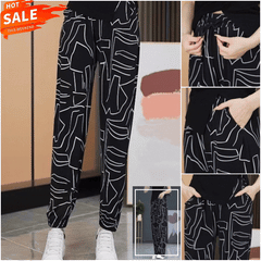 👖Spodnie z wysokim stanem Ice Silk dla kobiet – luźne, duże rozmiary 40–100 kg – letnie, oddychające spodnie z szerokimi nogawkami