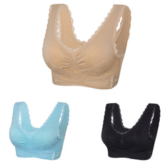 🔥【(3 sztuki)】 Oferta Specjalna (Pakiet 3/6) Wygodny biustonosz z koronkowym przodem-
