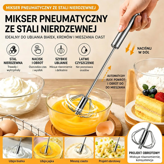 ✨ Kup 1, drugi dostaniesz GRATIS!🥚 Koniec z męczącym ubijaniem jajek! 2× półautomatyczna trzepaczka ze stali nierdzewnej 💪