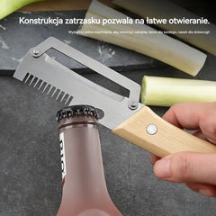 ✅【Kup 1 sztuki, otrzymaj 1 za darmo!】🧅🔪 Wielofunkcyjna obieraczka kuchenna 3w1: obiera, kroi i otwiera korki butelek! 🔥