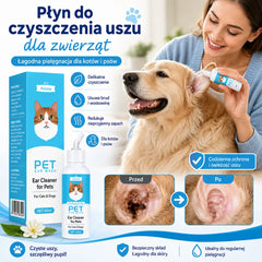 🎁 1+1 GRATIS!🐶🐱 Płyn do czyszczenia uszu dla psów i kotów – usuwa brud i woskowinę, pomaga łagodzić swędzenie🐾