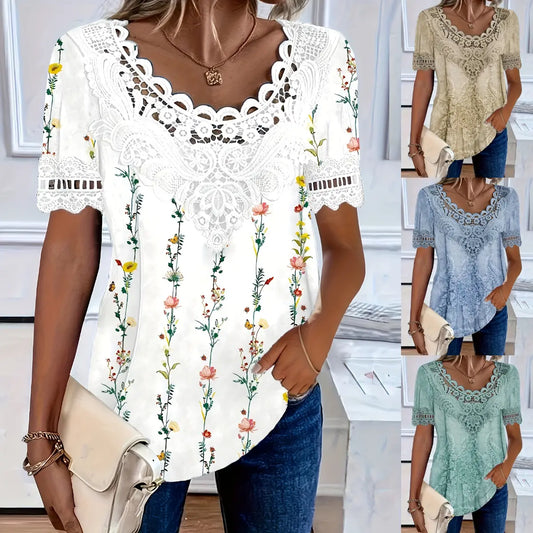 🎁 KUP 1 + 1 GRATIS! 👕🌷 KUP 1 + 1 GRATIS!【S–6XL】Damska koronkowa bluzka – przewiewna, wygodna i elegancka 🔥