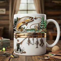 -50% 🎣 Idealny prezent dla wędkarza – wyjątkowy kubek 3D 🐟