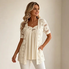 👚 Koronkowa bluzka 2 w 1, która optycznie wysmukla talię 🌸 Lekka, przewiewna i wygodna | 5 kolorów | S–4XL ✨