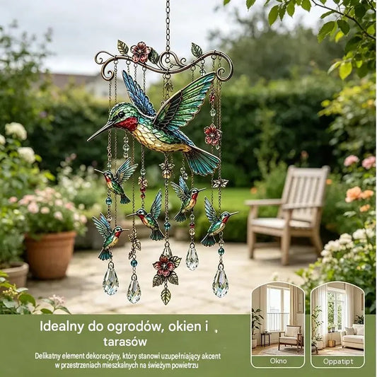 🐦🔔 Kryształowe dzwonki z kolibrami – wyjątkowa dekoracja w stylu vintage ✨