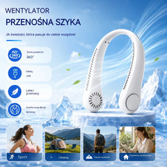💨 Wentylator na szyję 360° – cichy, lekki i idealny na lato 🌞
