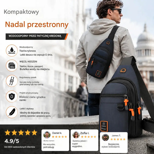 ☔️🚶‍♀️ Do pracy i na co dzień! 🎒  Wodoodporna torba na ramię z wieloma kieszeniami – uporządkowane przechowywanie, regulowany pasek✨