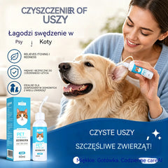 🎁 1+1 GRATIS!🐶🐱 Płyn do czyszczenia uszu dla psów i kotów – usuwa brud i woskowinę, pomaga łagodzić swędzenie🐾