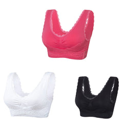 🔥【(3 sztuki)】 Oferta Specjalna (Pakiet 3/6) Wygodny biustonosz z koronkowym przodem-