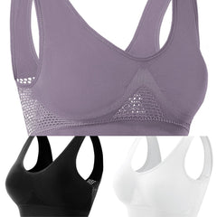 🥰【3 sztuki】Oddychający biustonosz plus size ❤️ Bez ucisku, bez potu! Komfort przez cały dzień ✨ 40-120KG