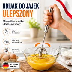 2 szt. 99 zł✨ Kup 1, drugi dostaniesz GRATIS!🥚 Koniec z męczącym ubijaniem jajek! 2× półautomatyczna trzepaczka ze stali nierdzewnej 💪