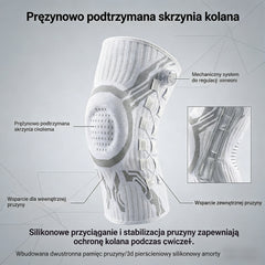 🔥Gorąca sprzedaż🔥🦵🦵Silikonowa sportowa opaska kompresyjna na kolano z podparciem sprężynowym, amortyzująca wstrząsy, do biegania i fitnessu