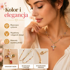 ✨✝️ KUP 1, DRUGI GRATIS! 🎁 Kolorowy naszyjnik z krzyżykiem z cyrkonii + eleganckie pudełko prezentowe 💎