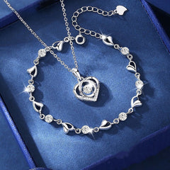 🎁 KUP 1, DOSTAŃ 1 GRATIS! 💎💖 Srebrny komplet 925 + Naszyjnik Serce Oceanu ✨ Elegancja na lata
