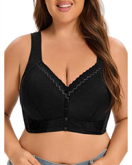 🔥Oferta ograniczona czasowo🔥（3 szt）💕🎁【45kg-155kg】Oversized oddychający biustonosz z miękkiej bawełny, zapinany z przodu na guziki