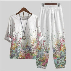 😍🔥【🔥Oferta ograniczona czasowo🔥】 💥 【S–5XL】Damski komplet 2-częściowy 2026 – Top + Spodnie z nadrukiem 👚👖
