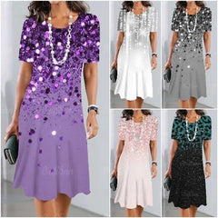 👗 Elegancka sukienka retro z okrągłym dekoltem【S-5XL】