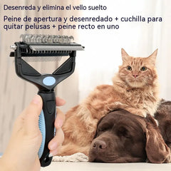 🐶🐱 Grzebień 3w1 dla psa i kota – szybko usuwa kołtuny, martwą sierść i podszerstek