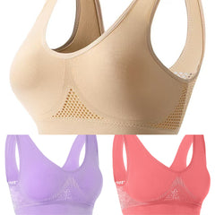 🥰【3 sztuki】Oddychający biustonosz plus size ❤️ Bez ucisku, bez potu! Komfort przez cały dzień ✨ 40-120KG