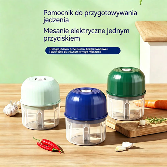 🔥2 sztuki za 109 zł!⏱️🥕 Posiekaj Warzywa w Kilka Sekund – Bezprzewodowy Mini Siekacz!