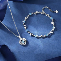 🎁 KUP 1, DOSTAŃ 1 GRATIS! 💎💖 Srebrny komplet 925 + Naszyjnik Serce Oceanu ✨ Elegancja na lata