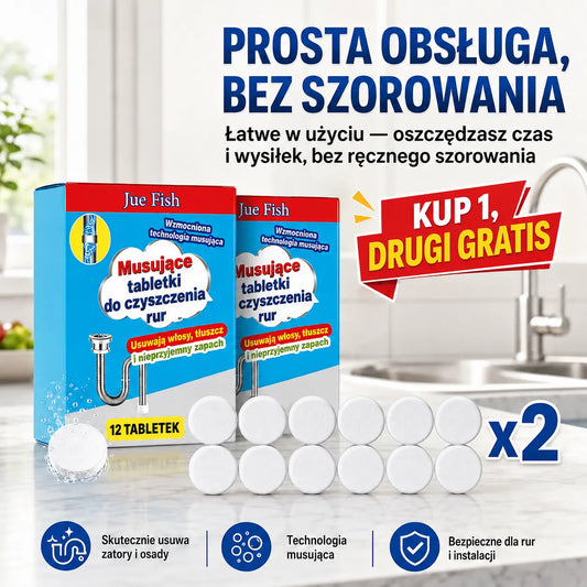 🔥 Kup 1, drugi GRATIS! 🎁🌿 24 tabletki do rur 🚿 Usuwają włosy, tłuszcz i nieprzyjemny zapach!
