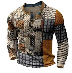 【🔥Oferta ograniczona czasowo🔥】Męska koszulka polo z długim rękawem i nadrukiem Koszulka polo z długim rękawem【S-4XL】