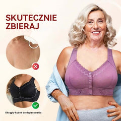 🔥Oferta ograniczona czasowo🔥（3 szt）💕🎁【45kg-155kg】Oversized oddychający biustonosz z miękkiej bawełny, zapinany z przodu na guziki