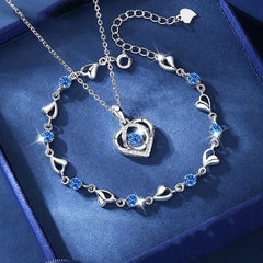 🎁 KUP 1, DOSTAŃ 1 GRATIS! 💎💖 Srebrny komplet 925 + Naszyjnik Serce Oceanu ✨ Elegancja na lata