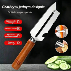 🥕 Kup 2, 2 gratis – zabierz do domu cztery! ✨ Wielofunkcyjna obieraczka kuchenna: wykonana z grubej stali nierdzewnej z ergonomiczną rączką imitującą drewno, idealna do obierania owoców, warzyw i mięsa 🔪