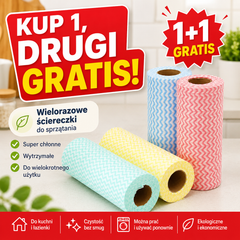 🧽Kup 1, drugi dostaniesz GRATIS ✨ Wielorazowe ściereczki czyszczące – jedna rolka starczy nawet na rok!