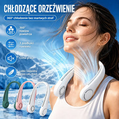 🌬️💨 Wentylator na szyję 360° – cichy, lekki i idealny na lato ❄️ 🌞