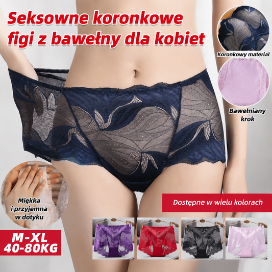 🎁 2+2 GRATIS! Seksowne koronkowe majtki damskie ❤️ Miękkie, oddychające i modelujące pośladki – 4 sztuki w zestawie