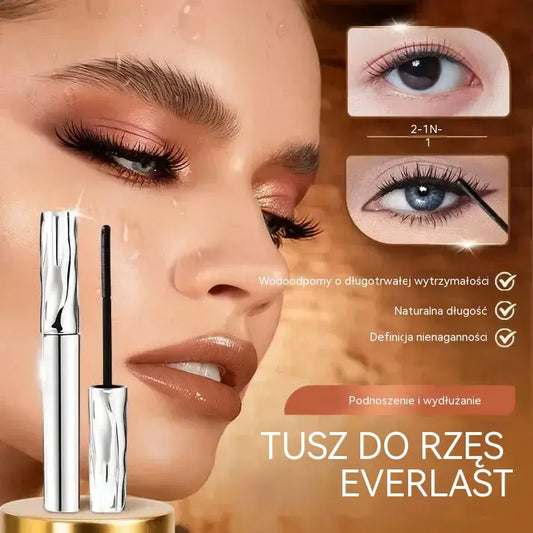 👁️🔥 1+1 GRATIS! Wodoodporny Tusz z Efektem Sztucznych Rzęs ✨ Bez Grudek i Rozmazywania