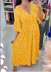 👗🔥Gorąca sprzedaż🔥【S-5XL】2026 Nowa gorąca sukienka plus size z dekoltem w serek w kwiaty